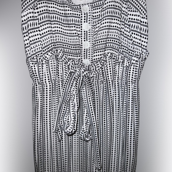 MELLODAY Empire Waist Geometric Maxi Tank Dress Women Size Small Black and White - Picture 3 of 5